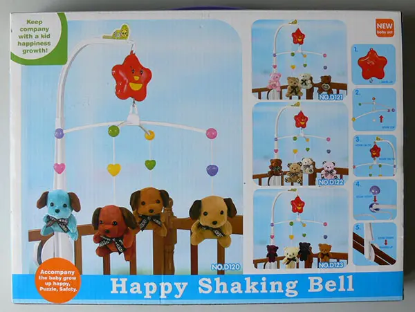 Photo from the official notice: Heng Run Toys Happy Shaking Bell / Zenélő játék kiságyra mobile musical toy — choking risk