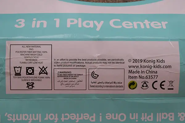 Photo from the official notice: konig kids 3 in 1 Play center activity play mat — choking risk
