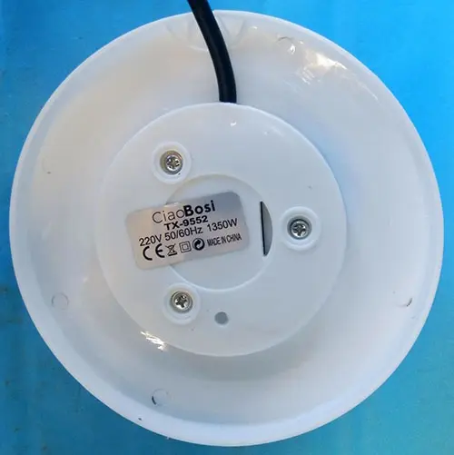 Foto do aviso oficial: CiaoBosi BOLLITORE ELETTRICO Chaleira elétrica — risco: Choque elétrico (A12/01385/22)