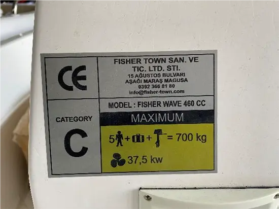 Foto uit de officiële melding: Fisher Wave Fisher Wave 460CC Motorboot — risico: Verdrinking