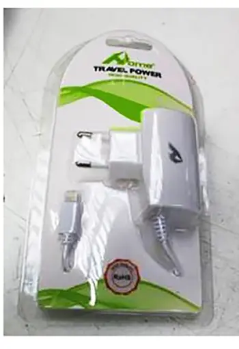 Foto aus der offiziellen Meldung: Home Travel Power High Quality Smartphone-Ladegerät — Risiko: Elektrischer Schlag