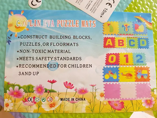 Foto dell’avviso ufficiale: Can Lin Eva Puzzle Mats Tappetino gioco puzzle — rischio: Ostruzione delle vie aeree