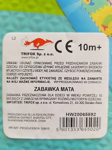 Foto dell’avviso ufficiale: Can Lin Eva Puzzle Mats Tappetino gioco puzzle — rischio: Ostruzione delle vie aeree
