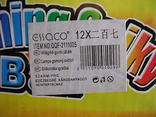 Foto do aviso oficial: essaco Flashing spiky ball Yoyo puffer bola — risco: Engasgamento & Estrangulamento
