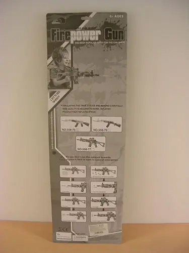 Foto uit de officiële melding: Kaimingda Fire power gun Speelgoed pistool set — risico: Verstikking door inslikken & Verwonding