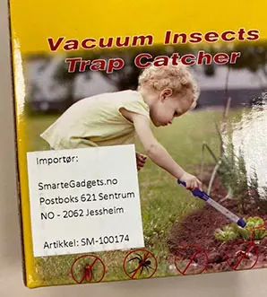 Photo de l’avis officiel: USB Vacuum Insects Trap Catcher Piège à insectes électrique — risque: Risque chimique & Environnement