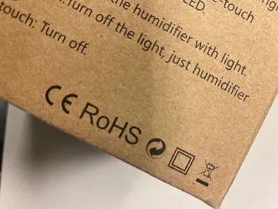 Photo de l’avis officiel: Luftfukter med LED-lys Humidificateur d’air — risque: Risque chimique & Environnement