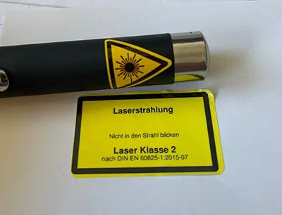 Photo from the official notice: Laserpointer laser pointer — damage to sight risk (A12/01465/22)