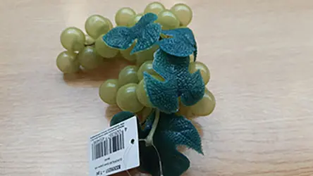 Foto do aviso oficial: EUROPALMS Green grapes with leaves Uvas decorativas — risco: Engasgamento