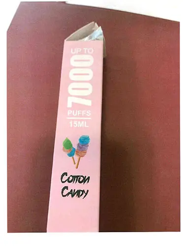Photo from the official notice: Vapespring Vapespring Mega plus cotton candy disposable electronic cigarette — chemical risk