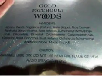 Photo de l’avis officiel: Gold patchouli woods Parfum — risque: Risque chimique