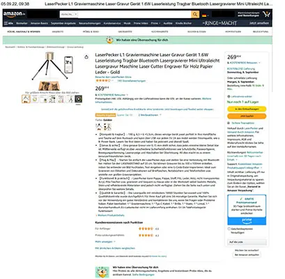 Photo from the official notice: LaserPecker LaserPecker L1 laser engraving machine — damage to sight risk