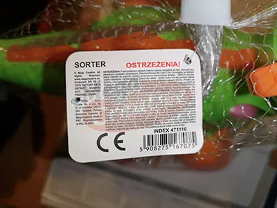 Photo from the official notice: Mega Creative SORTER plastic toy — choking risk