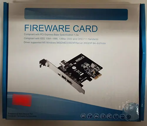 Foto uit de officiële melding: FireWire FIREWARE CARD Perifere component interconnect (PCI) kaart — risico: Milieu
