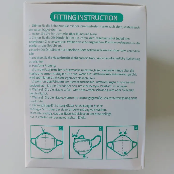 Foto uit de officiële melding: DADDY'S CHOICE Protective Face Mask Het masker van het deeltjefilter — risico: Gezondheidsrisico/overige