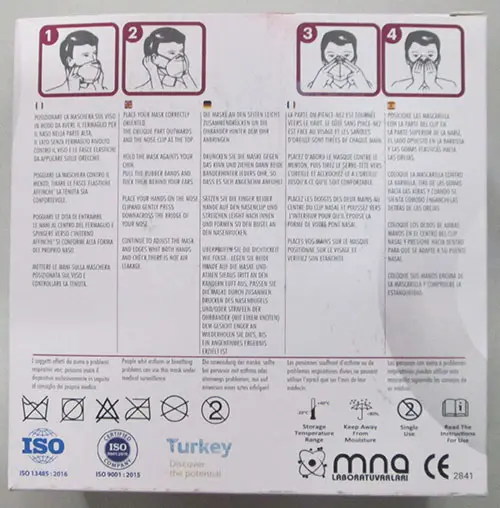 Foto aus der offiziellen Meldung: Oley OLEY FFP2 NR Partikelfiltermaske — Risiko: The filter penetration of the respiratory mask clearly exceeds the permissible 6%.