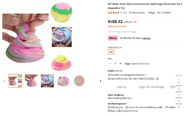 Photo de l’avis officiel: Fluffy Foam Slime Jouet slime — risque: Risque chimique