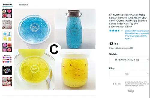 Photo de l’avis officiel: Clear Slime Jouet slime — risque: Risque chimique
