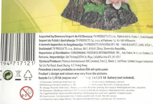Foto dell’avviso ufficiale: Kids World Mluvící papoušek Giocattolo a batteria — rischio: Ambiente