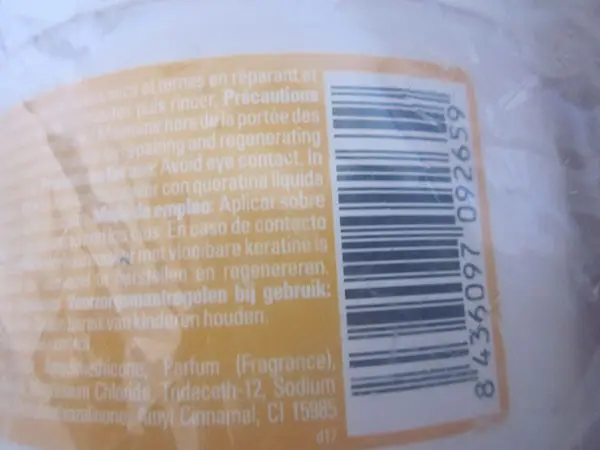 Photo de l’avis officiel: BYPHASSE Soin des cheveux - Masque kératine - keratin hair Mask - Soin régénérant - Cheveux secs - Dry Hair Ma — risque: Risque chimique