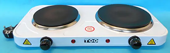 Foto dell’avviso ufficiale: TOO HOT DOUBLE HOT PLATE / ELEKTROMOS DUPLA FŐZŐLAP Piastra calda — rischio: Scossa elettrica