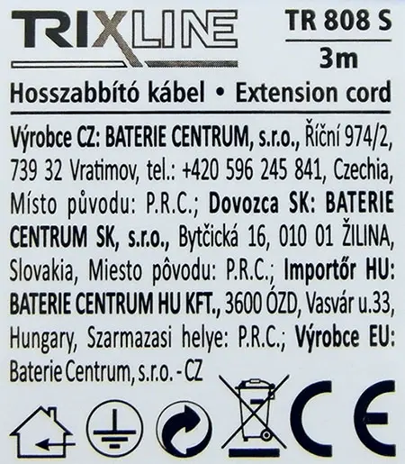 Foto do aviso oficial: TRIXLINE Hosszabbító kábel Chumbo de extensão — risco: Queimaduras & Incêndio (A11/00138/22)