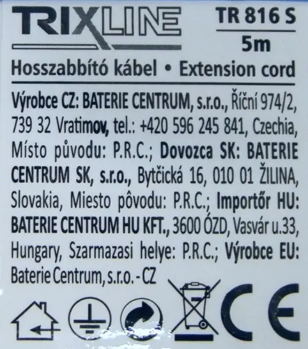 Foto dell’avviso ufficiale: TRIXLINE Hosszabbító kábel Cavo di estensione — rischio: Ustioni & Incendio (A11/00137/22)