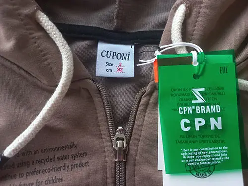 Photo from the official notice: Cuponi children's jacket — strangulation risk