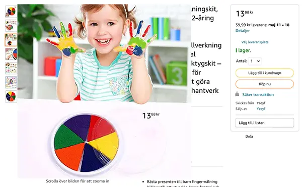 Foto dell’avviso ufficiale: Fingermålningskit Kit vernice per dita — rischio: Rischio chimico