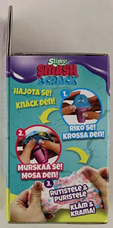 Photo de l’avis officiel: Slimy Smash &amp; Crack Jouet slime — risque: Risque chimique