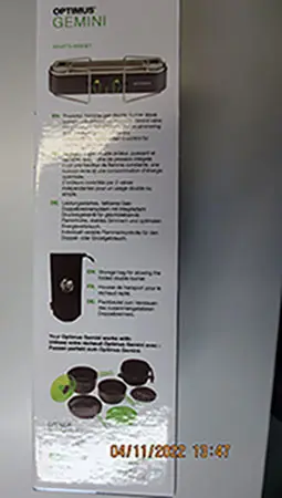 Photo from the official notice: Optimus portable camping stove — burns & fire risk
