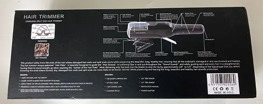 Photo from the official notice: Cordless split end hair trimmer — environment risk