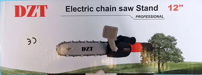 Foto do aviso oficial: DZT Electric chain saw Stand 12 PROFESSIONAL/ CHAIN SAW  CONVERTER Fixação de motosserra — risco: Cortes & Ferimentos