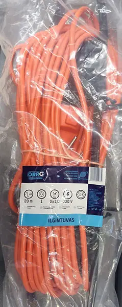 Photo de l’avis officiel: ORRO TEBUNIE SVIESU Cordon d’extension — risque: Brûlures & Choc électrique