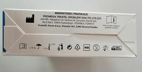 Foto uit de officiële melding: PROACTIVE-TEX Proactive-tex MASK- 05 Het masker van het deeltjefilter — risico: Gezondheidsrisico/overige