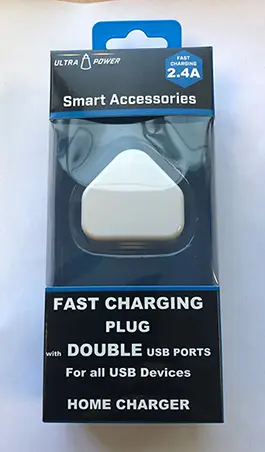 Photo de l’avis officiel: Ultrapower Fast Charging Plug with Double USB Ports Chargeur USB — risque: Choc électrique