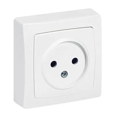 Photo from the official notice: Legrand Prise de courant sans terre electric socket — electric shock risk