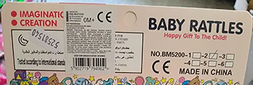 Foto aus der offiziellen Meldung: Baby Rattles Rassel Spielzeug Set — Risiko: Ersticken