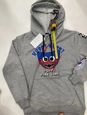 Photo from the official notice: Huggy Wuggy children's sweatshirt — strangulation risk