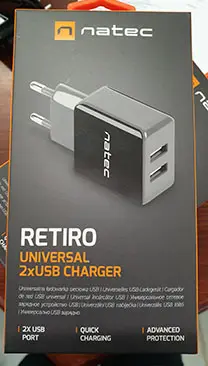 Foto do aviso oficial: Natec NATEC 2,1A, 2xUSB Carregador universal — risco: Queimaduras & Choque elétrico