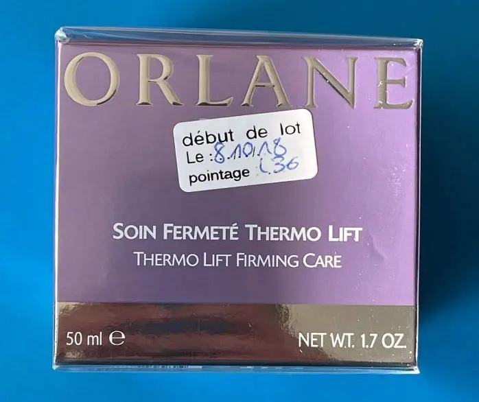 Photo de l’avis officiel: Orlane Soin fermeté thermo lift Crème de soin de la peau — risque: Risque chimique