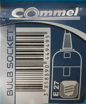Photo from the official notice: COMMEL BULB SOCKET — electric shock risk