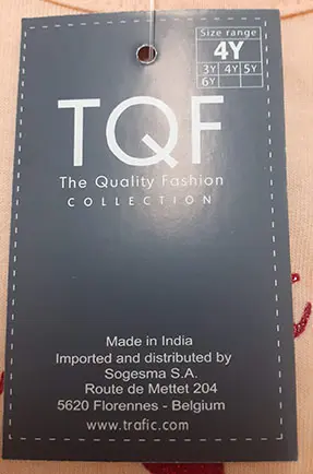 Foto do aviso oficial: TQF Collection T-shirt para crianças — risco: Estrangulamento