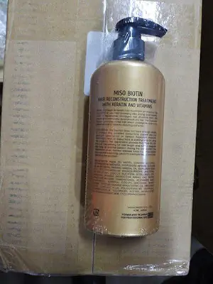 Photo de l’avis officiel: Miso keratin Produit de soins capillaires — risque: Risque chimique