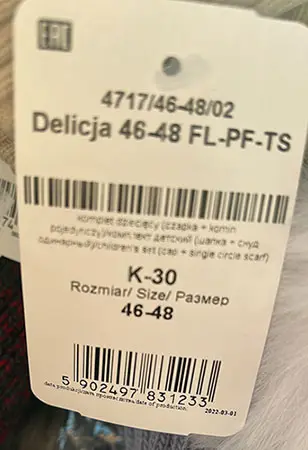 Foto uit de officiële melding: ABGO Telisa, Delicja Kindermuts — risico: Verwonding & Verwurging