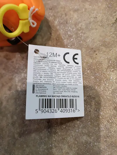 Foto do aviso oficial: BIGTOYS Flaming na naciag swiatlo Brinquedo de plástico — risco: Engasgamento