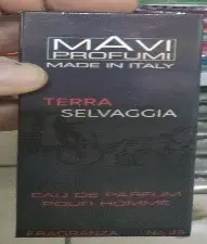Photo de l’avis officiel: Mavi profumi Terra selvaggia Parfum — risque: Risque chimique