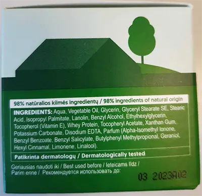 Photo from the official notice: Margarita Moisturising Facial Cream with natural whey face cream — chemical risk