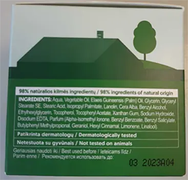 Zdjęcie z oficjalnego zgłoszenia: Margarita Nourishing Facial Cream with beeswax and vegetable oil Krem do twarzy — ryzyko: Chemiczne
