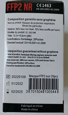 Foto aus der offiziellen Meldung: Healthcare Particulate filtering respirator protective mask Partikelfiltermaske — Risiko: Gesundheitsrisiken/Sonstige